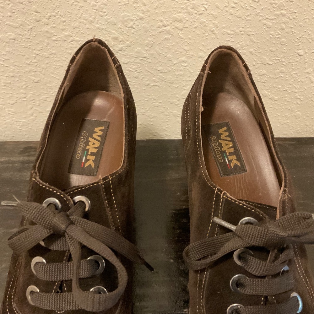 Melluso Booties, Walk Brown Suede Retro Oxford, Italian Made, Size 40 - Picture 5 of 12